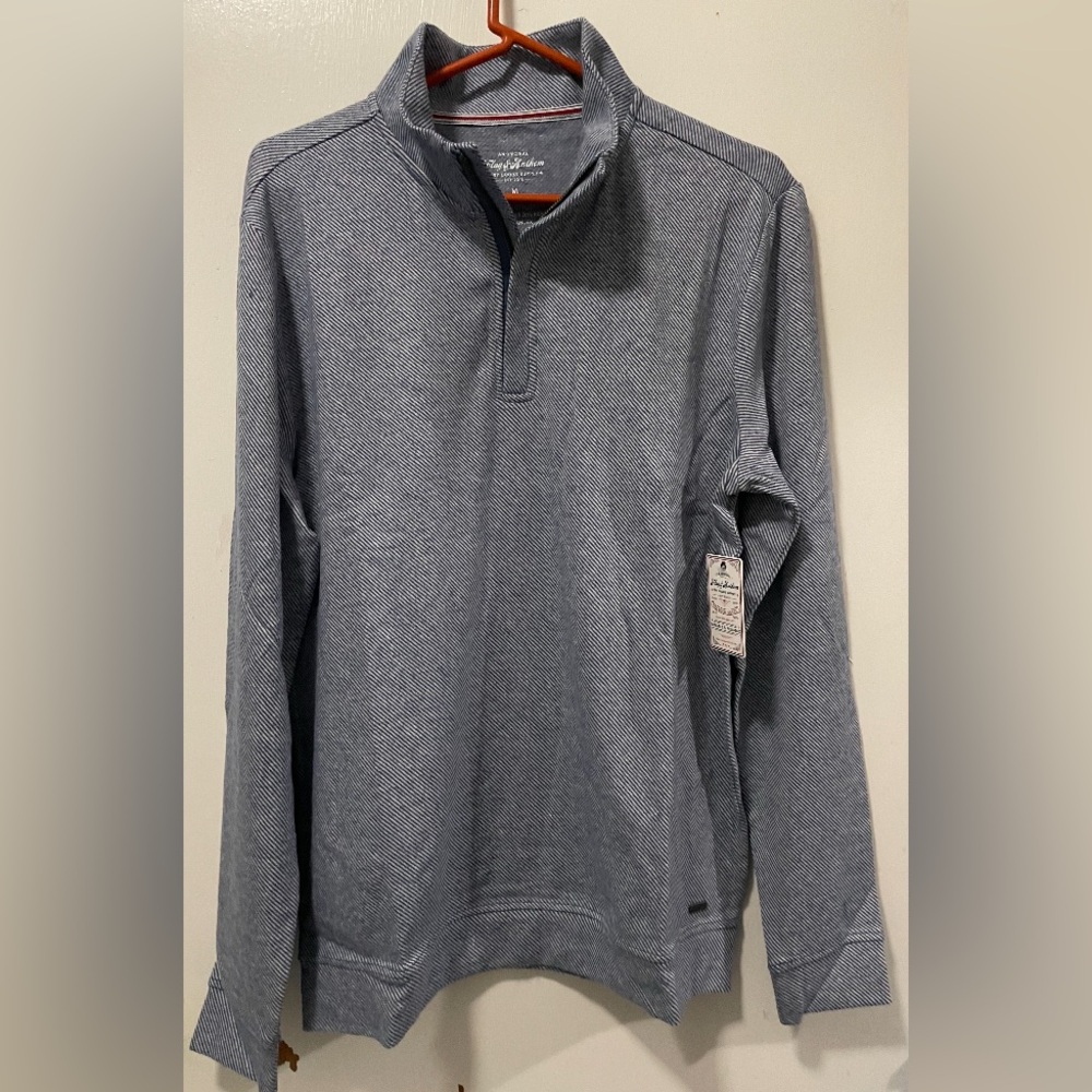 Flag & Anthem Men’s Blue Quarter-Zip Pullover Sweatshirt Size Medium Mock Neck